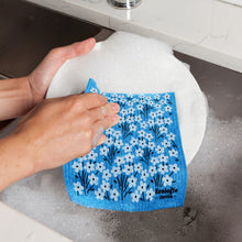 Load image into Gallery viewer, Bouquet Blue Swedish Dishcloth