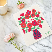 Load image into Gallery viewer, Poppy Bouquet Swedish Dishcloth