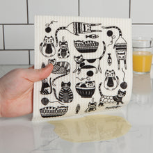 Load image into Gallery viewer, Purr Party Swedish Dishcloth