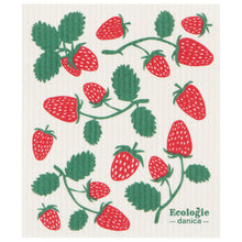 Load image into Gallery viewer, Strawberries Swedish Dishcloth