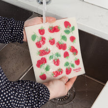 Load image into Gallery viewer, Raspberries Swedish Sponge Cloth