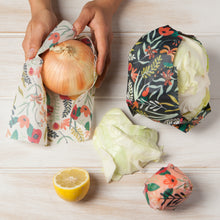 Load image into Gallery viewer, Floral Beeswax Wrap Set of 3