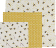 Load image into Gallery viewer, Bees Beeswax Wrap Set of 3