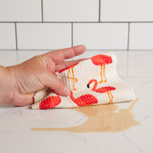 Load image into Gallery viewer, Flamingos Swedish Sponge Cloth