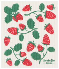 Load image into Gallery viewer, Strawberries Swedish Sponge Cloth