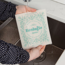 Load image into Gallery viewer, Green Love Swedish Sponge Cloth