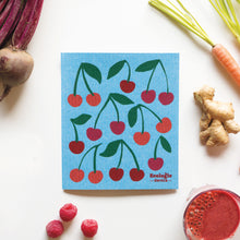 Load image into Gallery viewer, Wild Cherries Swedish Dishcloth
