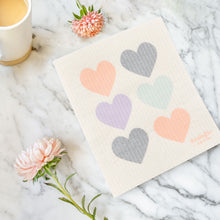 Load image into Gallery viewer, Pastel Hearts Swedish Dishcloth
