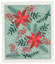 Load image into Gallery viewer, Poinsettia Swedish Sponge Cloth

