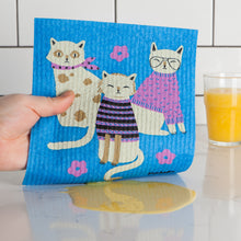 Load image into Gallery viewer, Feline Fine Swedish Dishcloth
