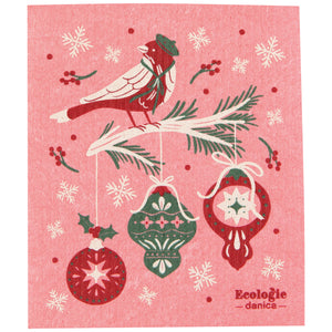 Season's Tweetings Christmas Swedish Dishcloth