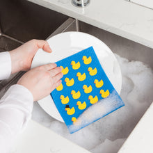 Load image into Gallery viewer, Rubber Duckies Swedish Sponge Cloth
