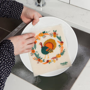 Autumn Plenty Thanksgiving Swedish Dishcloth