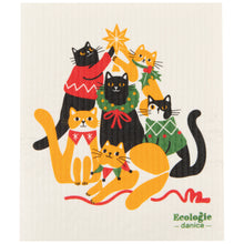 Load image into Gallery viewer, Kitty Carol Christmas Swedish Dishcloth
