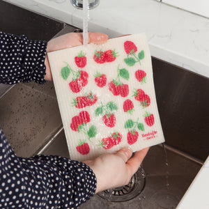 Raspberries Swedish Sponge Cloth