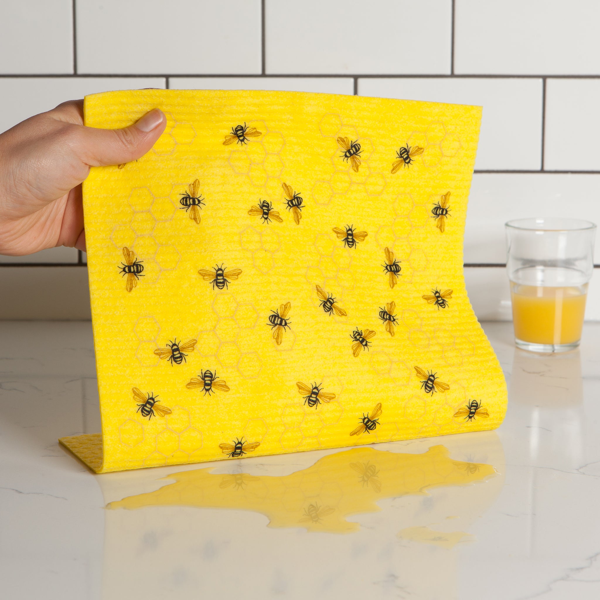 Swedish Dishcloths & Tea Towel Set – Yellow Bees – ArtfulTea
