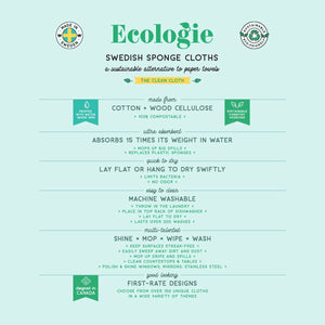 Evergreen and Blossom Sponge Cloth Set of 2