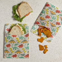 Load image into Gallery viewer, Dandy Dino Beeswax Sandwich Bag Set of 2
