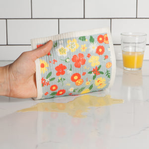 Eco-Friendly Sponge Cloths, Daisy Spring Blossoms 12-Pack, Swedish Dis