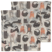 Load image into Gallery viewer, Cats Beeswax Sandwich Bag Set of 2
