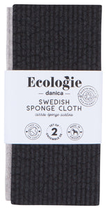 Pebble Gray and Black Sponge Cloth Set of 2