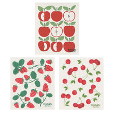 Load image into Gallery viewer, Mixed Fruit Swedish Dishcloths Set of 3
