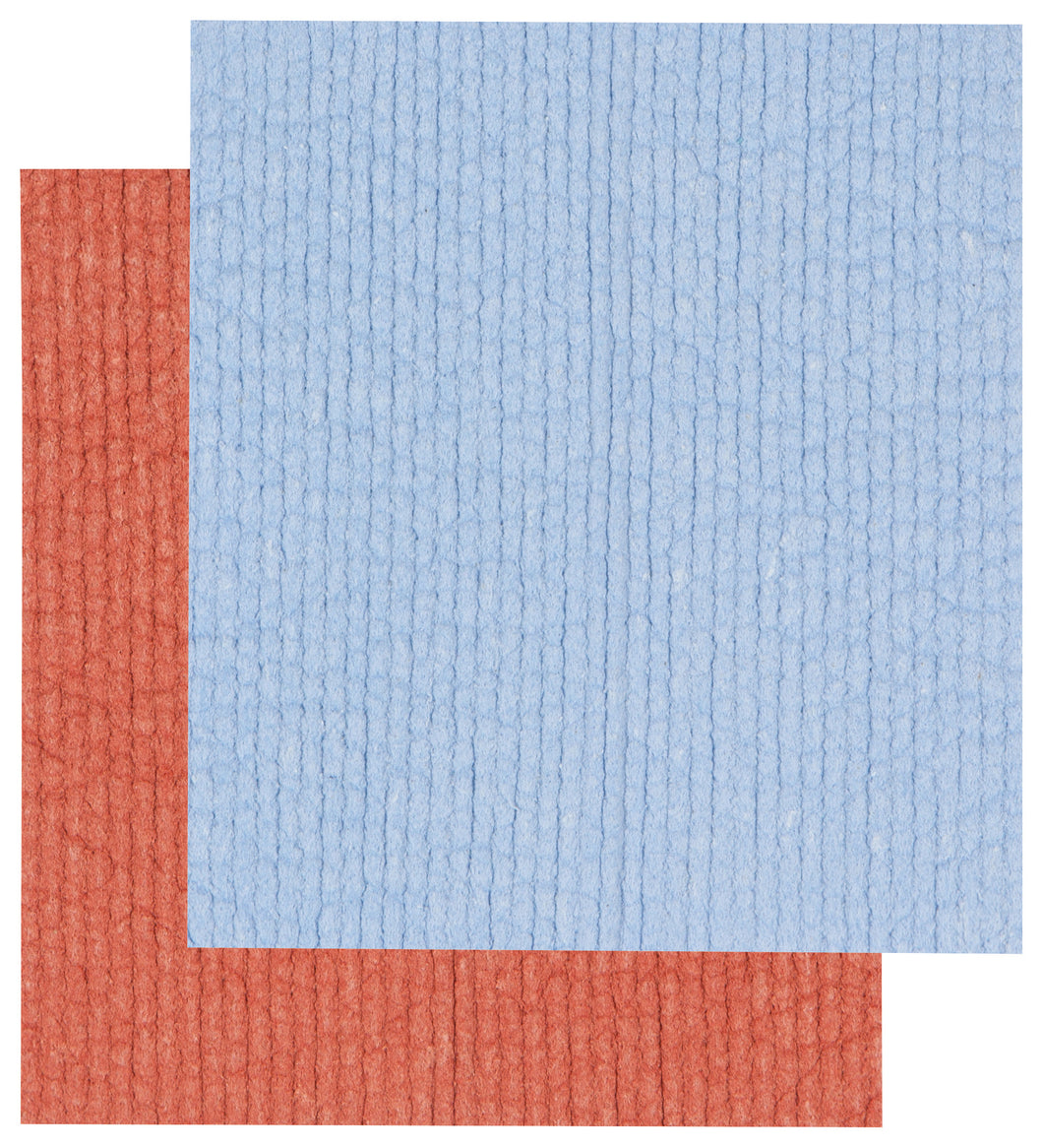 Rust and Sky Blue Sponge Cloth Set of 2