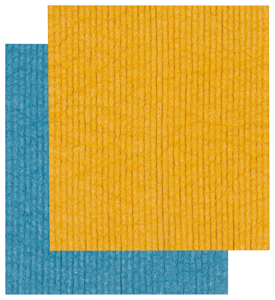Ocean Blue and Gold Sponge Cloth Set of 2