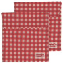 Load image into Gallery viewer, Gingham Dot Beeswax Sandwich Bag Set of 2
