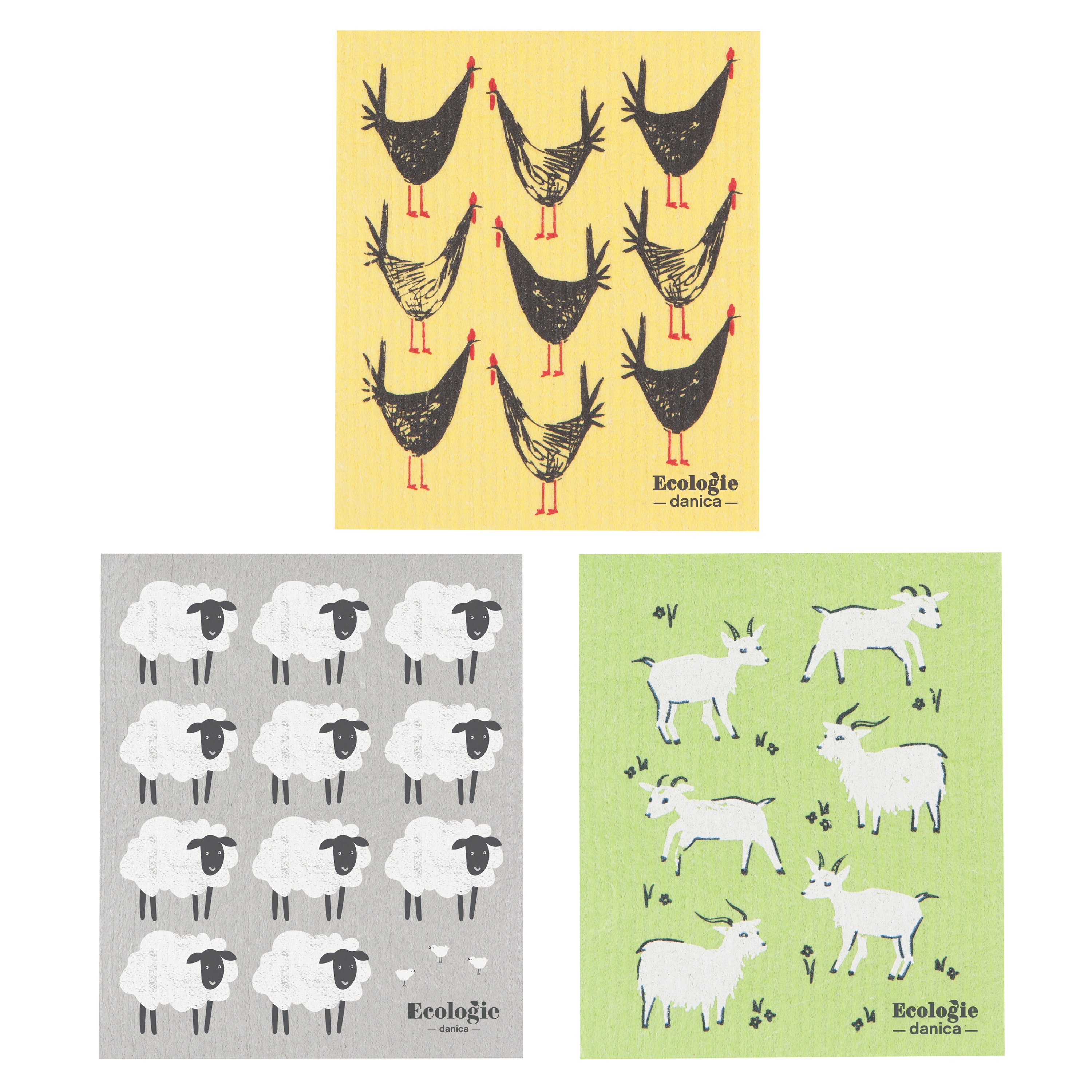 Country Living Swedish Dishcloths Set of 3