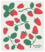 Load image into Gallery viewer, Strawberries Swedish Sponge Cloth
